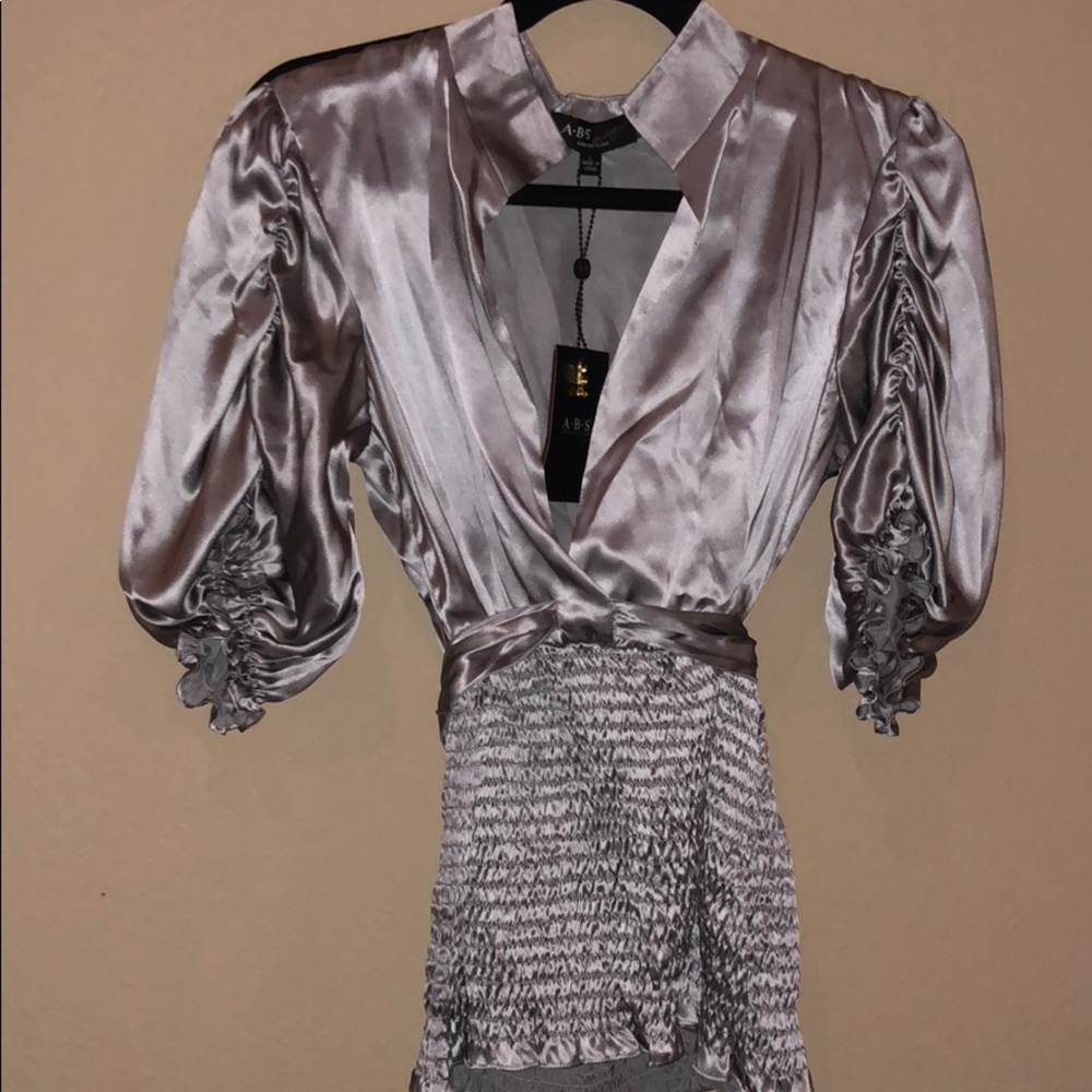 ABS silk blouse grey/silver